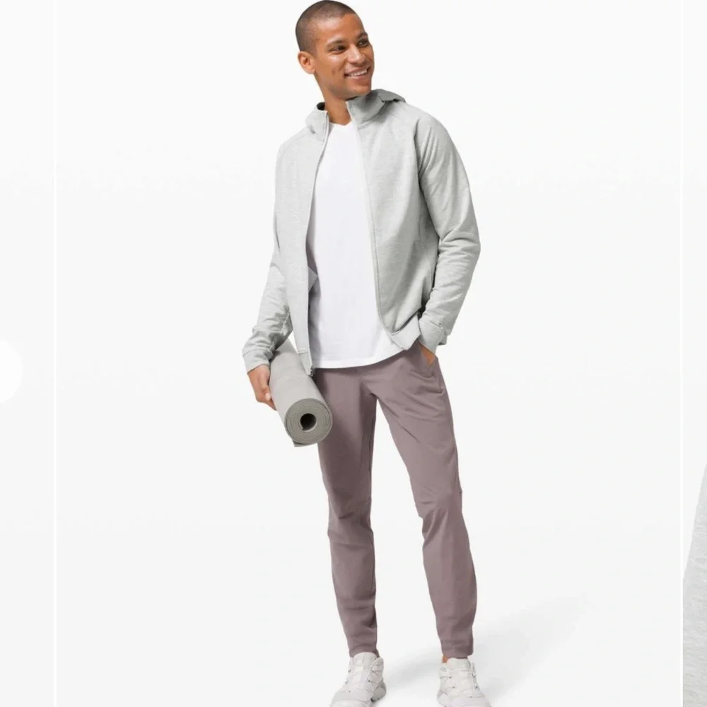 lululemon athletica Light Gray Performance Jacket with Beige Tee